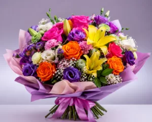 Buchet flori colorate pentru evenimente festive