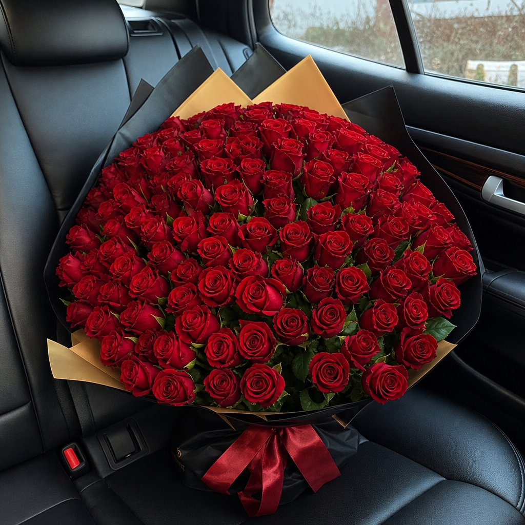 buchete de 99 trandafiri - Florarie Online Bragadiru | Livrare Flori Bucuresti - imagine explicativă
