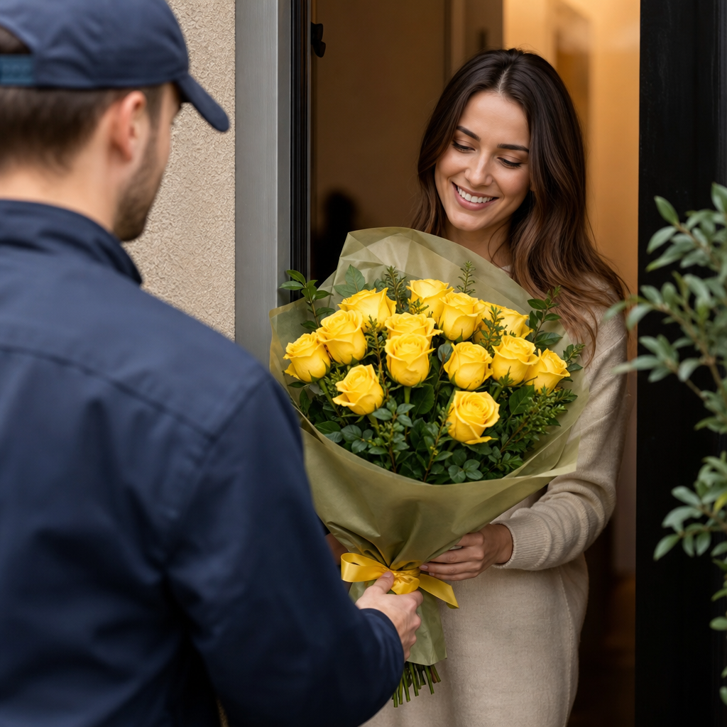 trandafiri galbeni - Comandă și livrare pentru trandafiri galbeni - Florarie Online Bragadiru | Livrare Flori Bucuresti - imagine explicativă