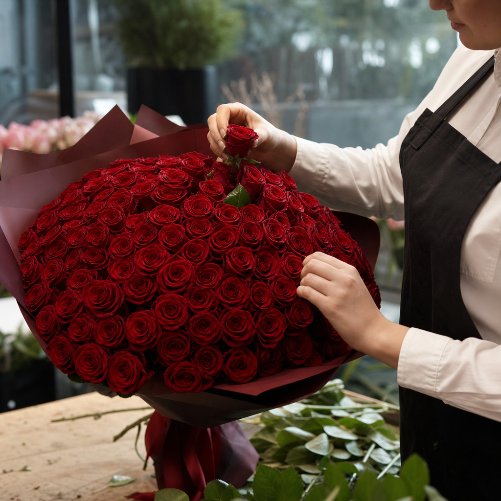 buchete de 99 trandafiri - Cum alegi serviciul potrivit pentru buchete de 99 trandafiri - Florarie Online Bragadiru | Livrare Flori Bucuresti - imagine explicativă