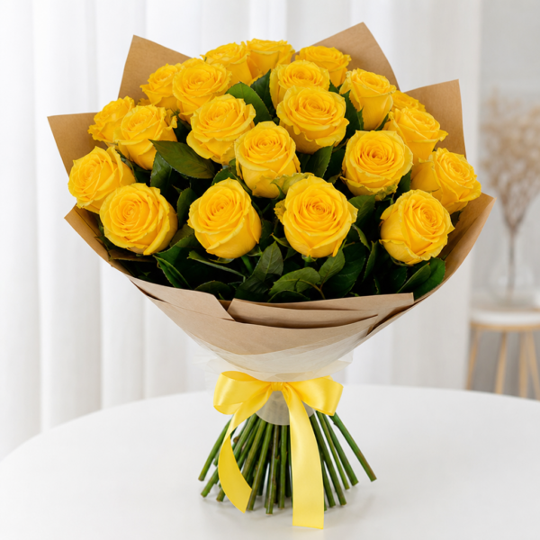 Buchet trandafiri galbeni - Trandafiri galbeni